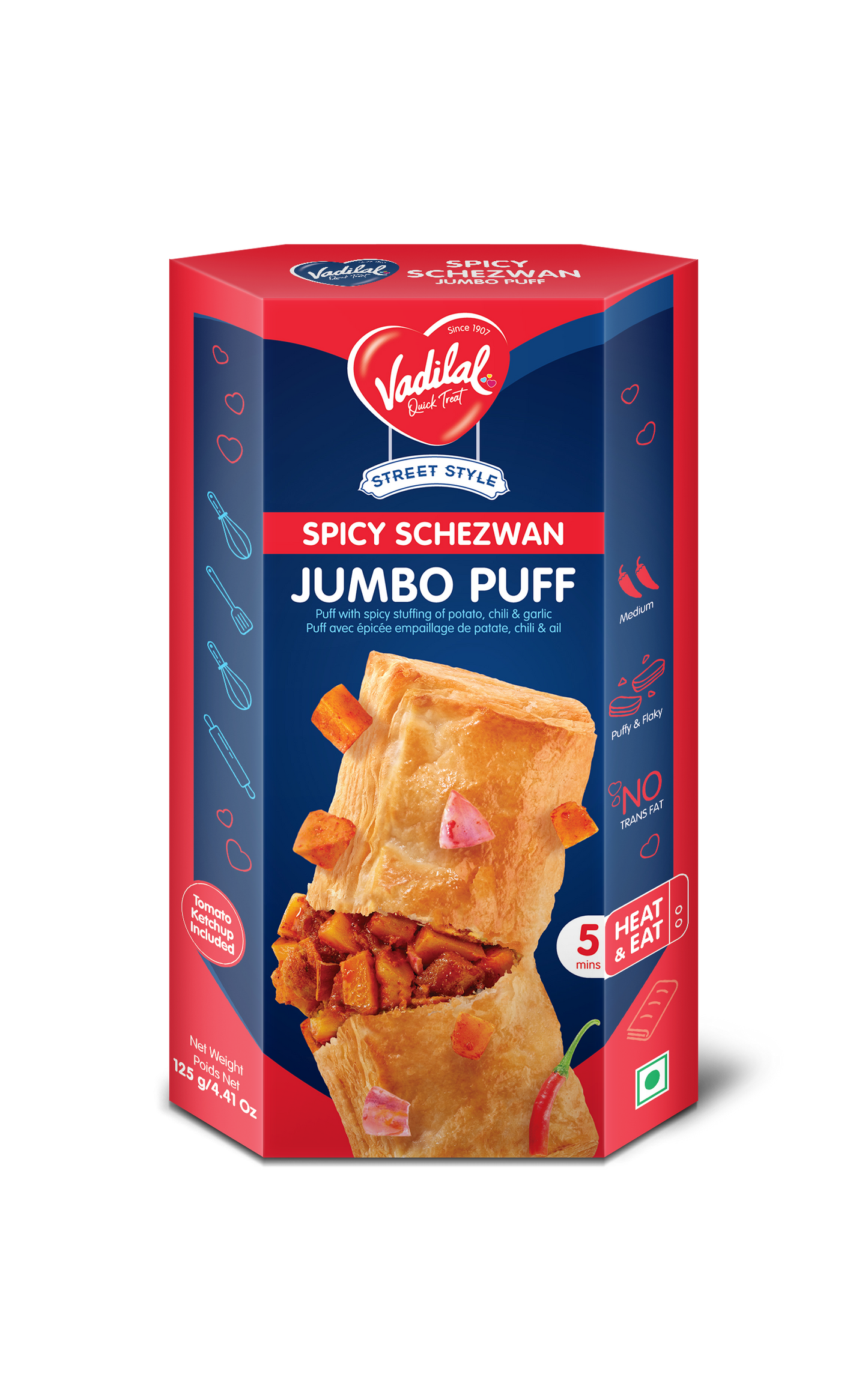 Spicy Schezwan Jumbo Puff